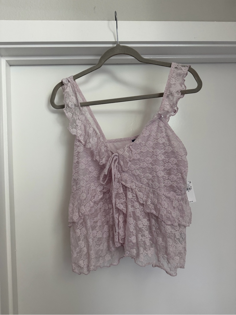 Old Navy Lace Ruffle Tie-Front Camisole - Light Lavender